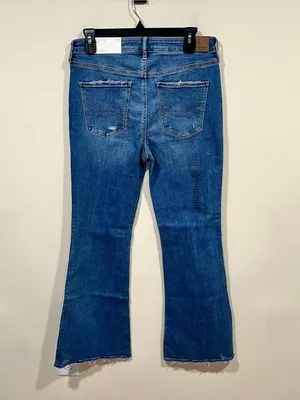 American Eagle Super High rise Waisted flare Bootcut Jean size 8 Regular full length NWT thumbnail 7
