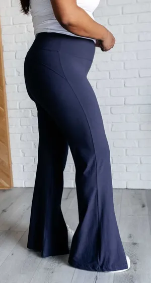 Rae Mode Navy Blue Flare Leggings thumbnail 1