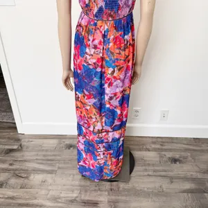 [City Chic] Blue Purple Abstract Floral Print Stained Glass Maxi Dress Sz 20 / L thumbnail 7