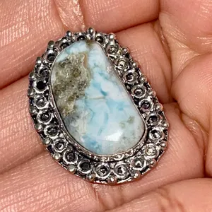 Caribbean Larimar Ring Size 7 1/4 Blue thumbnail 1