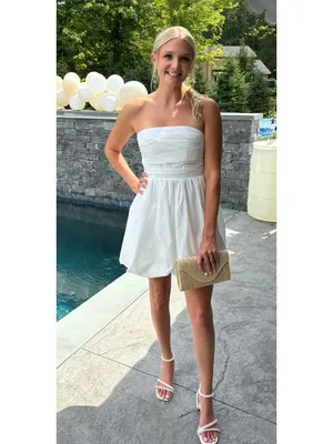 Amanda Uprichard x REVOLVE Stassie Dress in White Medium New Womens Strapless thumbnail 9