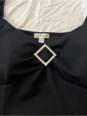 Black ruffle sleeve Mini Dress with Rhinestone Accent thumbnail 2