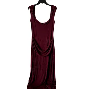 Oh Polly Elva Modal Sweetheart Neck Cowl Waist Maxi Dress in Wine Size XL thumbnail 5