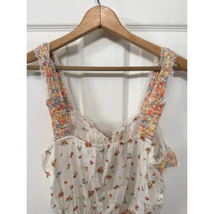 American Eagle Women's Cream Floral V-neck Cinch Cami, M thumbnail 10