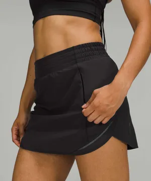 Lululemon hotty hot high rise skirt black size 6 thumbnail 1
