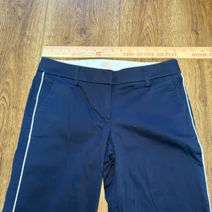 J.Crew Navy Blue White Side Stripe Stretch Cotton Chino Pants Cropped Womens 4‎ thumbnail 5