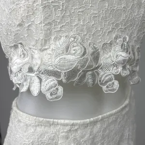 I.N. San Francisco White Lace Sleeveless Formal Crop Top Mini Skirt Set Size S thumbnail 4