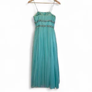 Morgan & Co‎ Turquoise Green Strapless Formal Prom Dress Juniors Sz 1/2 Sequin thumbnail 2