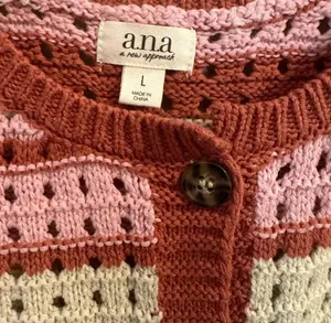 a.n.a Knit Button Sweater Stripe Vest // Size Large thumbnail 8