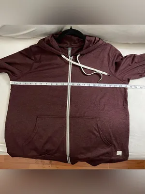 Vuori NWOT Halo Performance Hoodie Heather Red Full-Zip sweatshirt L thumbnail 6