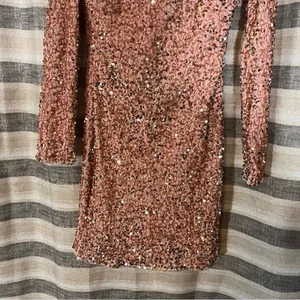 Love‎ & Lemonade Pink Sequin Dress Size Large thumbnail 4