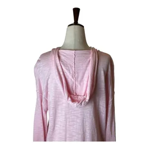 Elliott Lauren‎ Pink Cotton Blend V Neck Lightweight Hooded Sweater Size M thumbnail 4
