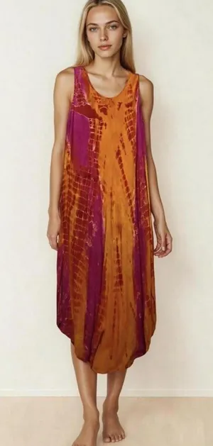 Women's Multi and Orange Dress Size M thumbnail 1