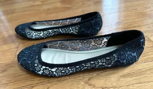 Nine West Black  Lace Ballet Flats thumbnail 5