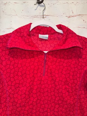 Columbia xs Women's Red Quarter-Zip Pullover Sweatshirt fleece logo geometric thumbnail 4