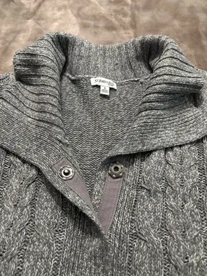 St. John's Bay Cardigan Women’s Size S Gray Cable Knit Sweater thumbnail 11