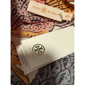 Tory Burch $358 Sheer Caftan Floral‎ Bird Orange Wonderland Beach Sheer Cover Up thumbnail 3