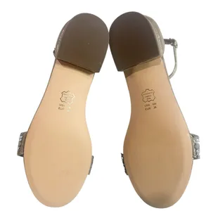 Nina New York Gold Sandals with Silver Glitter Rhinestone Ankle Strap Size 6M thumbnail 3
