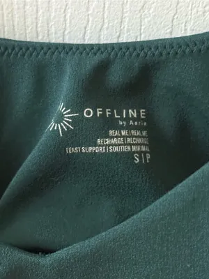 Aerie Real Me Low Key Longline Sports Bra in Jade thumbnail 4