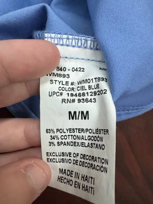 Scrubstar Cecil Blue Scrub Top Size Medium thumbnail 4