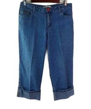 Bill Blass 32 Medium Wash Stretch Capri Jeans thumbnail 1