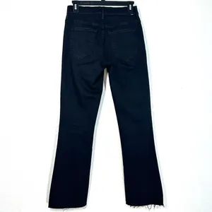 27 MOTHER The Insider Crop Step Fray Jeans black 26" inseam slight bootcut denim thumbnail 3