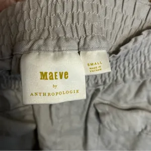 Anthropologie Maeve Linen A-Line Shorts Flap Pockets Stretch Waist Size Small thumbnail 5