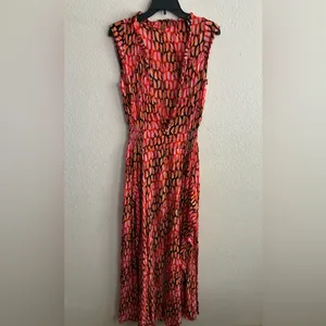 Free People Sahara Jumpsuit In Orange/Pink Abstract Print Wide Leg Boho Gypsy S thumbnail 7
