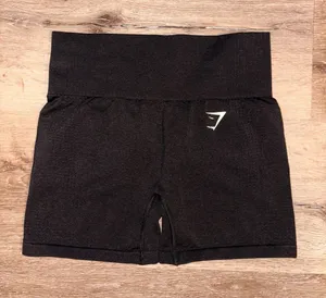Gymshark Black High-Waist Bike Shorts with Subtle Logo thumbnail 1