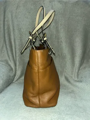 Michael Kors Bedford textured leather tote in acorn brown with contrasting pale thumbnail 5