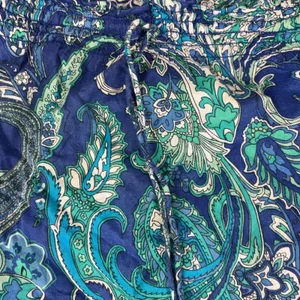 Lauren Ralph Lauren Blouse Womens M Blue‎ Off The Shoulder Ruffle Paisley thumbnail 6