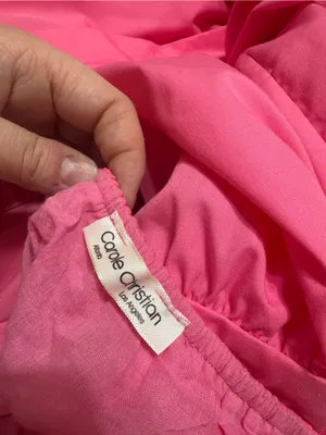 Carole Christian Ruffled Open Back Maxi Dress in Hot Pink thumbnail 6