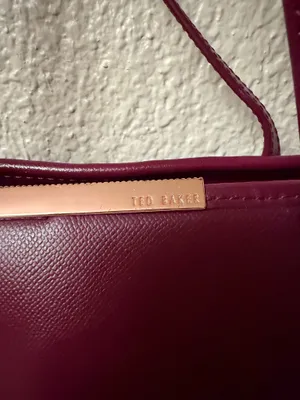 Ted Baker Burgundy Tote Bag Large Structured Shoulder Handbag thumbnail 16