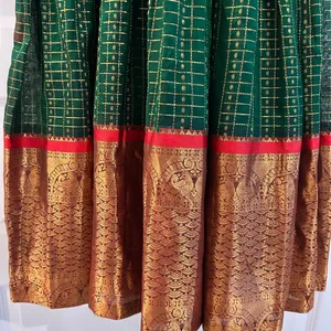 Indian Dress Partywear Green Gold Size S thumbnail 13