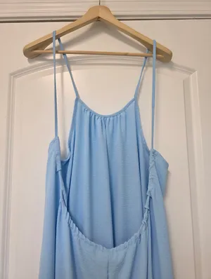 Womens Spaghetti Strap Maxi Dress Size Large Oversized Lightweight Beach NEW thumbnail 4