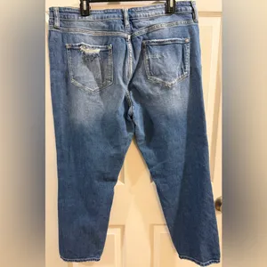 KanCan Distressed Mom Fit Blue Boot Cut Jeans thumbnail 7