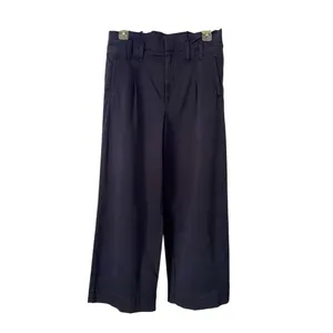 Cremieux Wide-Leg Navy Cropped Pants Paper bag waist Size 4 Casual thumbnail 2