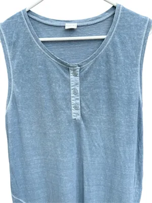 EUC Poetry Hemp Blend Popover Sleeveless Maxi Dress Blue Size 12 thumbnail 2