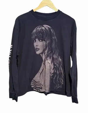 Taylor Swift Eras Tour Long Sleeve Tee Official Merch Black thumbnail 1