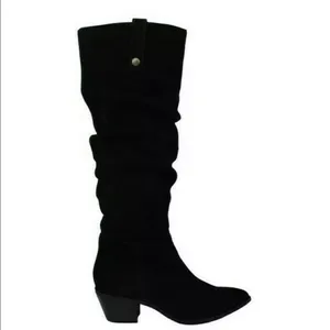NEW INC International Concept Leather Slouchy Boot Black SZ-8 thumbnail 3