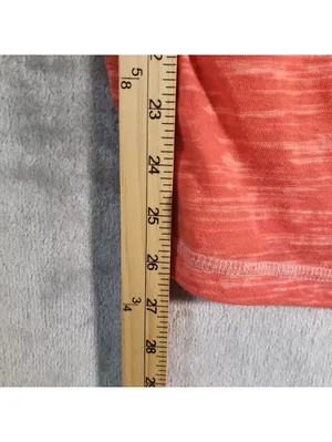 We The Free Knit sheer Top Orange Solid Round Neck Short Sleeve Size M thumbnail 5