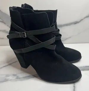 Carlos Santana Womens Black Suede Festival Boho Heeled Miles Boots Sz 7 Festival thumbnail 1