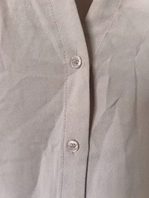 H&M Button Down V-Neck Pale Pink ("Dusty Rose") Long Sleeve Shirt thumbnail 5