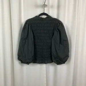 Love The Label Anthropologie Black Smocked Puff Sleeve Blouse Sz.S NWT thumbnail 12