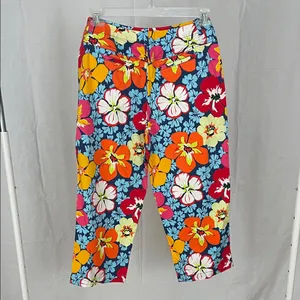 Talbots Women's Hawaiian Print Pants Size 8 thumbnail 2