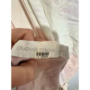 JONATHAN SIMKHAI Pink White Marble Draped Asymmetrical Top size Large thumbnail 7