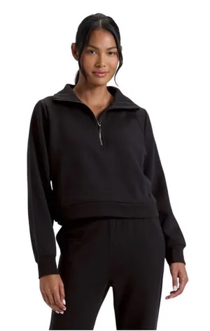Women’s Black Cropped Sweatshirt with Thumbholes XXL thumbnail 1