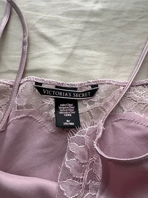 Victoria's Secret Lavender Satin Lace-Trim Chemise thumbnail 2