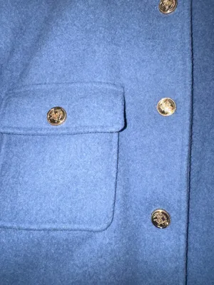 Rachel Zoe blue button front coat jacket size M thumbnail 3