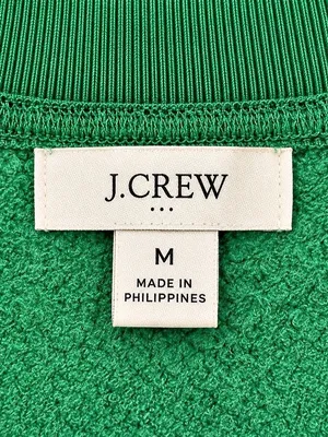 J.Crew Green Funnel Neck Button Pullover Sweatshirt Medium Cotton Blend thumbnail 4